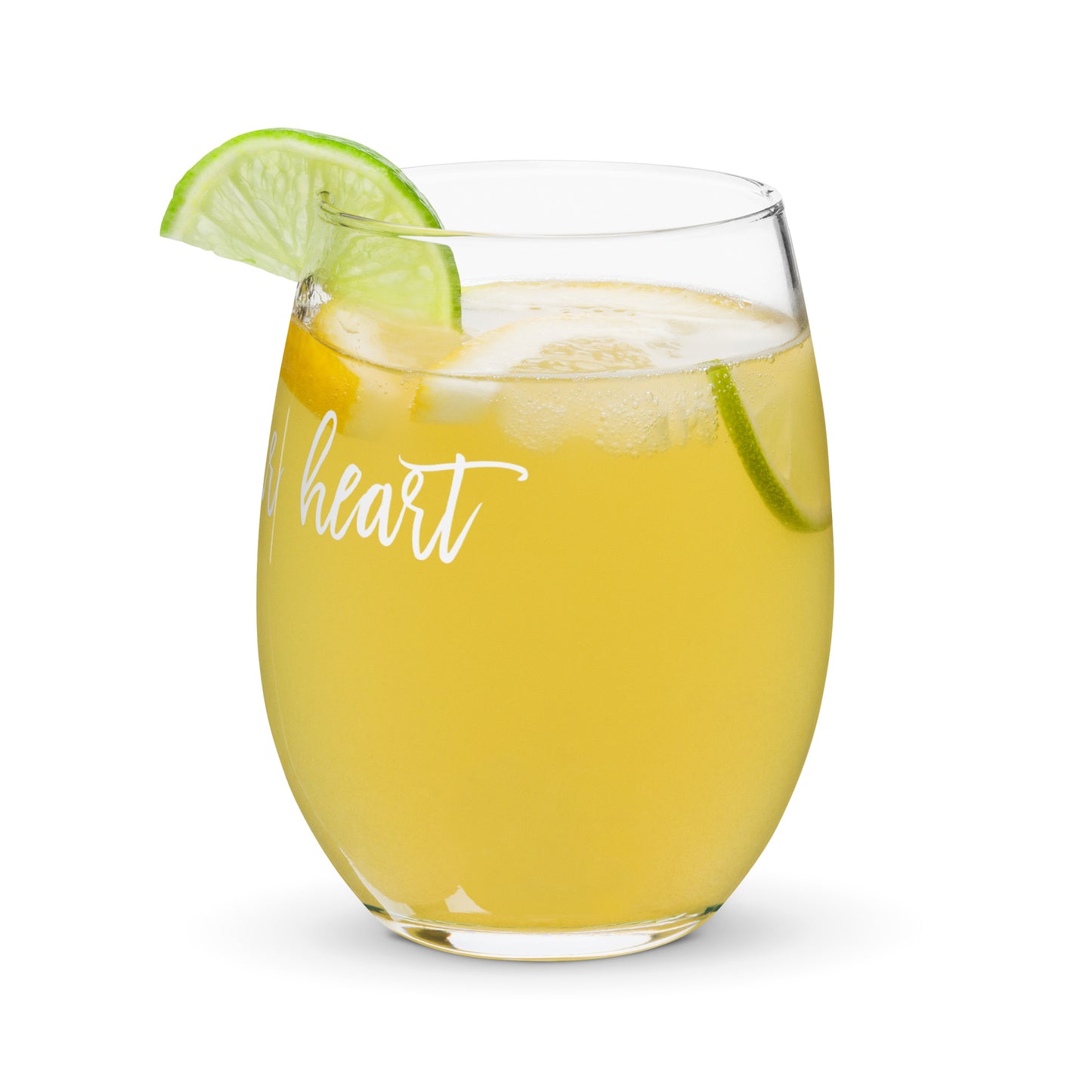 Bless Your Heart (White) - Stemless Wine Glass