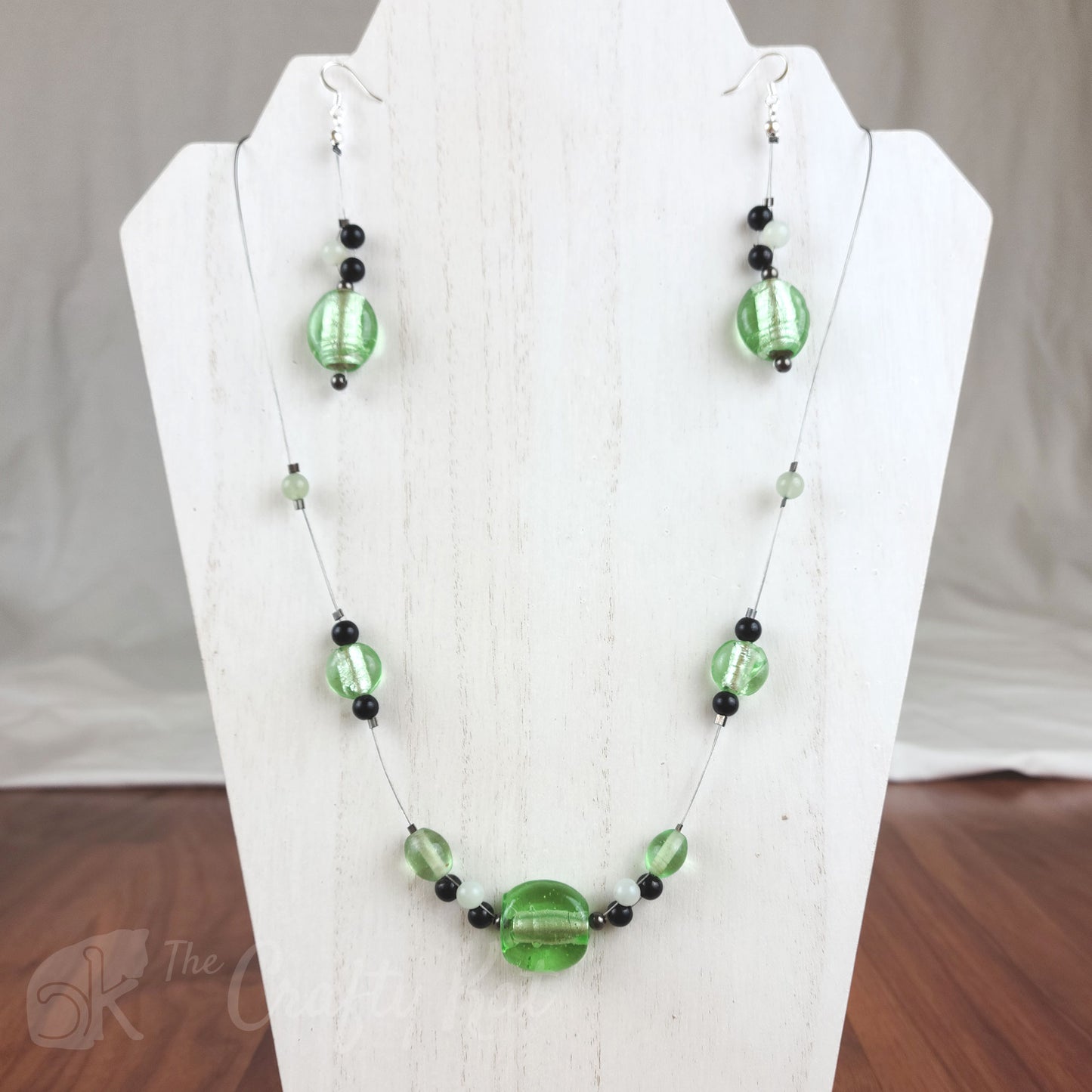 Mint & Black - Earring and Necklace Set